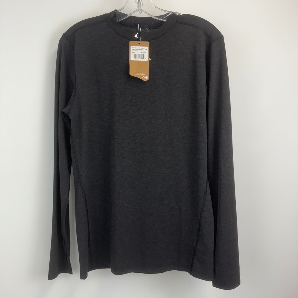 Brooks High Point Long Sleeve Running Shirt Mens Medium Black L211474001.030 NEW
